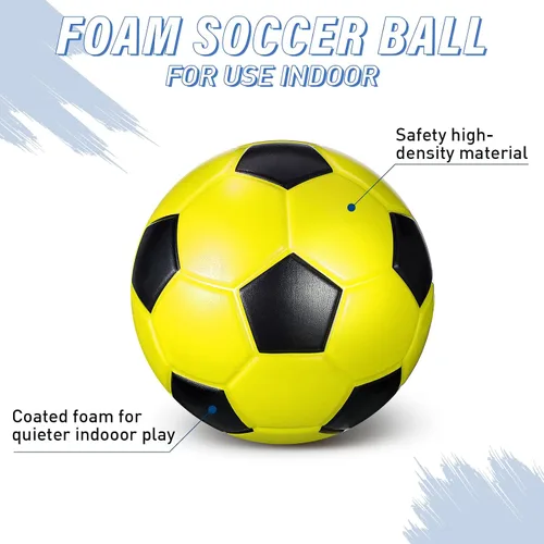 Vista 3 de Junkin 4 pelotas de fútbol de espuma para niños de 6 pulgadas, mini pelota de fútbol de espuma suave para interiores y exteriores, pelota pequeña