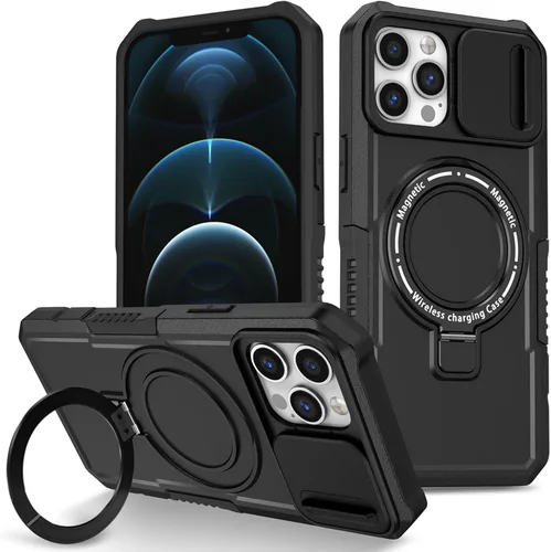 Vista 38 de Funda magnética para iPhone 11, soporte de anillo con ventana corrediza, funda protectora mate a prueba de golpes para iPhone 11 6.1, fundas