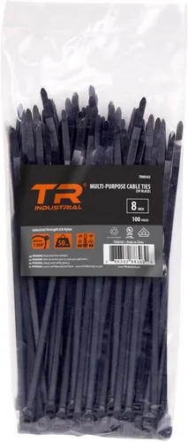 Vista 18 de Cable lazos multiuso TR Industrial TR88301 (100 piezas), 4 pulgadas, negro