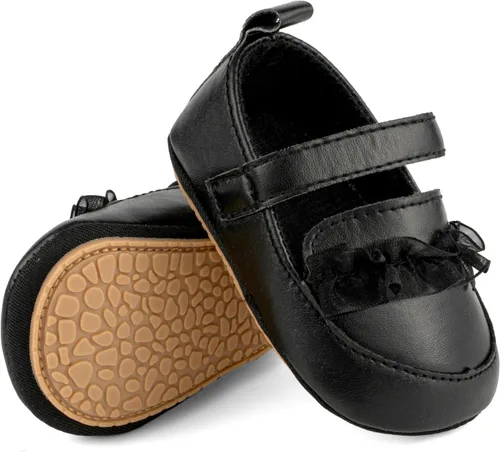 Vista 3 de ESTAMICO - Mocasines Oxford para bebé, zapatos planos para vestido de boda, zapatos de cuna, antideslizantes, zapatos para caminar
