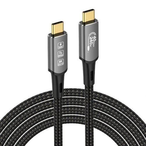 Vista 10 de Cable de extensión largo USB4 Thunderbolt 4 5M 16.5 pies 8K USB C M/M 240W carga rápida 40Gbps transferencia de datos 7680 * 4320 8K @60Hz 4K @144Hz
