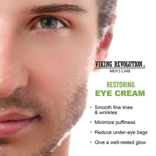 Vista 2 de Viking Revolution Crema natural para ojos para hombres, antienvejecimiento, ojeras, tratamiento debajo de los ojos, crema hidratante para los ojos