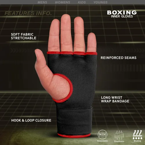 Vista 4 de Boxing Hand Wraps Gel Padded Inner Gloves Elastic for Men & Women Boxing Wraps with Quick 32 Inches Long Wrist Straps, for MMA, Muay Thai