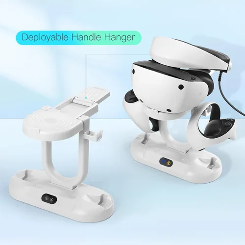Vista 5 de TATAVR Controller Charging Dock for PS5 VR2, PSVR 2 Controller Charging Station with VR Gaming Headset with USB-C Port and A Micro-USB Cable for PS5
