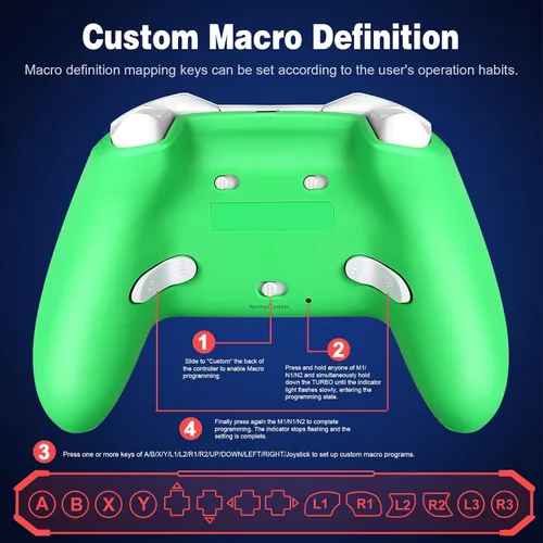 Vista 6 de FLIEEP Controlador inalámbrico, controlador Switch Pro para Switchjuegos de PCiOS y teléfono Android con macro, disparo de precisión, turbo