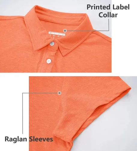 Vista 6 de BIYLACLESEN Polo para mujer de manga corta 4 botones de secado rápido