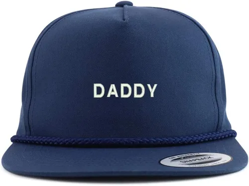 Vista 3 de Trendy Apparel Shop Daddy Gorra de golf con diseño de visera plana de 5 paneles Negro