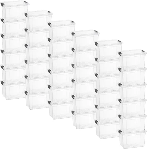 Vista 28 de Superio Caja de almacenamiento transparente con tapa, contenedores de plástico de 2.3 cuartos para organizar, cajas apilables, sin BPA, no tóxico