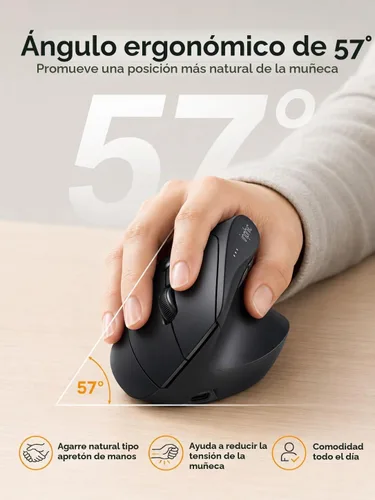 Vista 2 de INPHIC X9 Pro Ergonomic Wireless Mouse 12800DPI Rechargeable Vertical Mouse