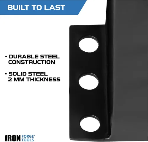 Vista 4 de Iron Forge Tools - Base de poste de 6 x 6 pulgadas para hormigón, paquete de 4, color negro, 5.6 x 5.6 pulgadas