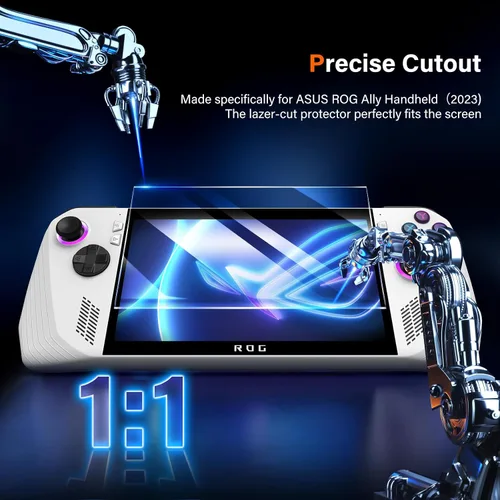 Vista 6 de UniqueMe [Paquete de 3] Protector de pantalla compatible con ASUS ROG Ally 2-Transparente