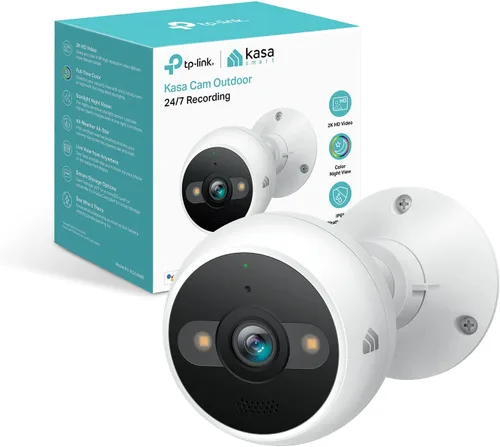 Vista 2 de Kasa 4MP 2K cámara de seguridad al aire libre con cable con cámara de seguridad interior Kasa 2K QHD Pan/Tilt