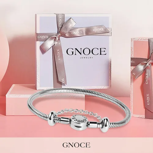 Vista 8 de GNOCE Pulsera de cadena de serpiente de acero inoxidable con regalo de seguridad para mujer 6.3 in