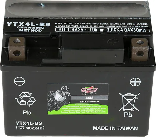 Vista 12 de Interstate Batteries YTX9-BS - Batería de 12 V 8 Ah Powersports 130CCA AGM Recargable Reemplazo para BMW, Honda, Kawasaki motocicletas, cuatrimotos