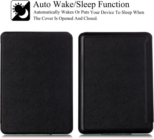 Vista 2 de Funda para Kindle Paperwhite 2018, delgada funda protectora de piel sintética con función de apagado y encendido automático para Kindle Paperwhite