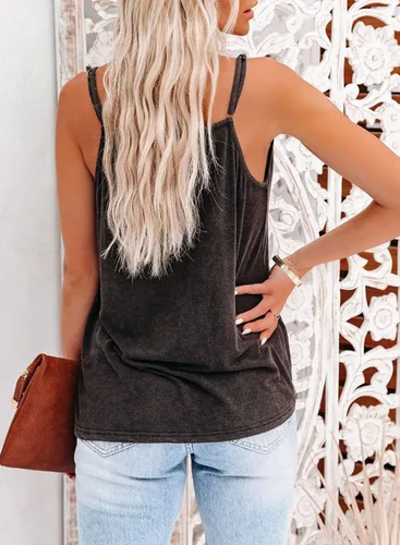 Vista 5 de Astylish Camiseta sin mangas sexy con cuello en V para mujer