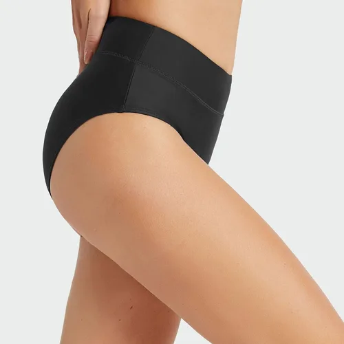 Vista 4 de BALEAF Parte inferior de bikini modesta para mujer cintura alta parte inferior de traje de baño de cobertura completa