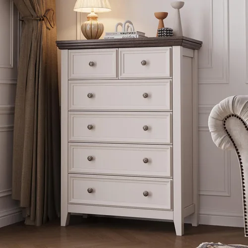 Vista 20 de BOSHIRO Cómoda de granja de 3 cajones para dormitorio - 31.5" de ancho 3 cajones de almacenamiento como mesita de noche o cómoda de pie