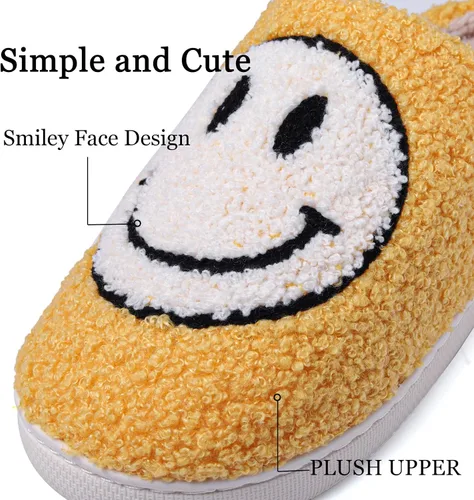 Vista 2 de GULAKY Smiley Face Slippers for Women and Men House Shoes Fuzzy Non-slip Cozy Lightweight Slip-on Indoor Slippers