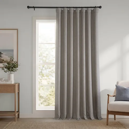 Vista 6 de HPD Half Price Drapes - Cortinas de lino sintético para sala de estar (2 paneles) - 100 pulgadas de ancho x 84 pulgadas de largo - Cortinas