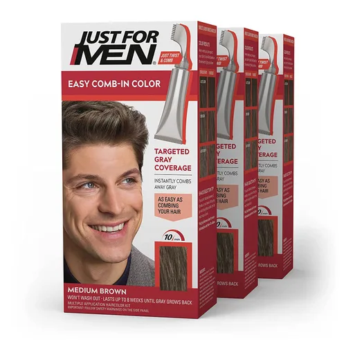 Vista 15 de Solo para hombres Auto Stop, tintura química para el cabello, 1, marrón (Medium Dark Brown)