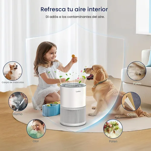 Vista 4 de Purificadores de aire para el hogar, habitación grande de hasta 1200 pies cuadrados, purificador de aire LUNINO H13 True HEPA para dormitorio