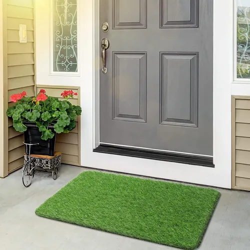 Vista 8 de LINLA Alfombra de césped artificial para puerta de 32 x 20 pulgadas