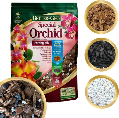 Vista 11 de Better-Gro Mezcla especial de orquídeas – Mezcla para macetas de corteza de orquídeas de primera calidad para macetas, trasplantes, drenaje