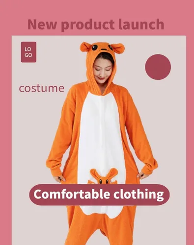 Vista 3 de xinhauli Disfraz unisex de animal para adultos, disfraz de pijama de una pieza para adultos, disfraz de Halloween y Navidad para adultos..