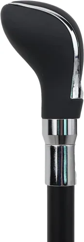 Vista 3 de Black Leather Silver Walking Cane Fashion Decorative Walking Stick Gentleman Elegant Cosplay Cane Crosier 94cm