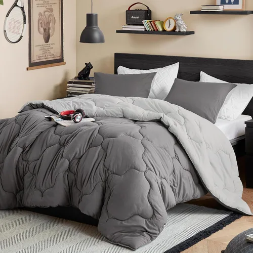 Vista 19 de Comfort Spaces Vixie Juego de Edredón Reversible - Cubierta Acolchada Geométrica Casual de Moda, Ropa de Cama Acogedora Alternativa de Plumón