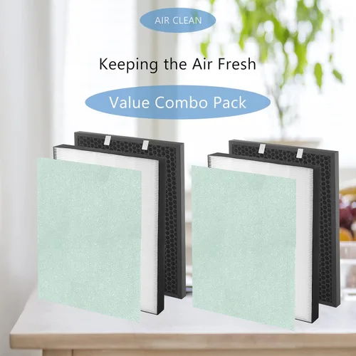 Vista 5 de Juego de 2 filtros de repuesto Air400 True HEPA compatibles con purificador de aire Bissell Air400, filtros y prefiltros HEPA 2521, filtros