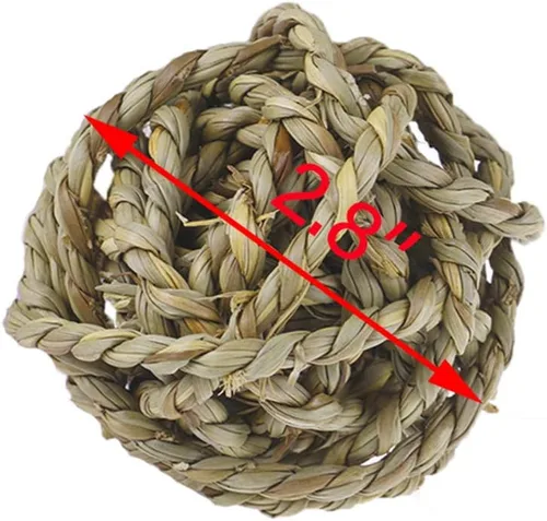 Vista 7 de Hamiledyi 10 bolas de hierba de conejo de 2.8 pulgadas, bolas grandes de conejillo de indias, juguete de enriquecimiento de actividad para conejo