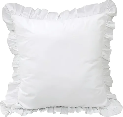 Vista 6 de Queen's House - Juego de 2 fundas de almohada de encaje blanco de lujo de 26 x 26 pulgadas, tamaño M