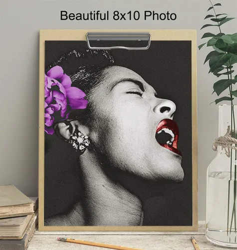 Vista 4 de Cartel de Billie Holiday - Arte de pared afroamericano - Decoración mural negra - Regalo para cantante, intérprete, historia negra - Arte de 8x10