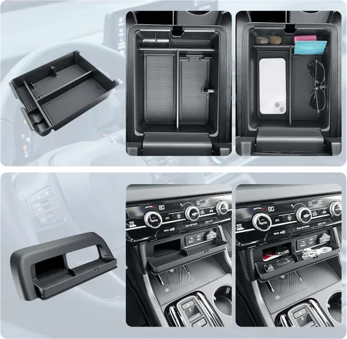 Vista 2 de BIBIBO Paquete de 2 para Organizador de Consola Central Honda Passport 2026, Bandeja Organizadora Central Honda Passport/Passport Híbrido 2026