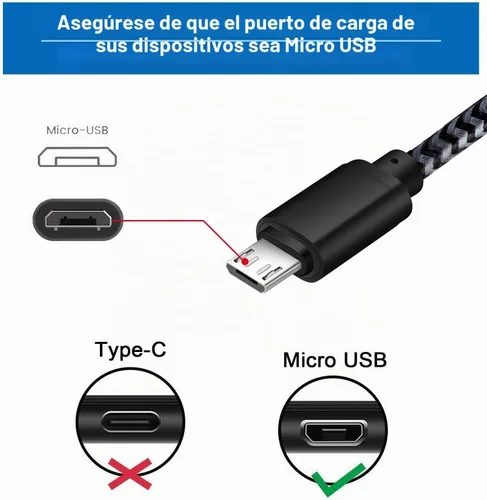 Vista 2 de Cable de carga para Android, cable micro USB [2 unidades/6 pies] con 2 unidades de doble puerto USB cargador de pared de carga rápida compatible