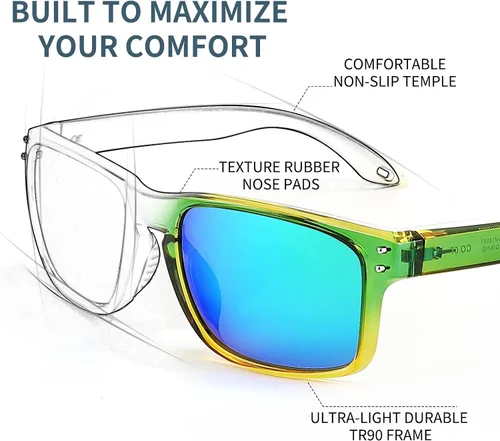 Vista 4 de FEISEDY Gafas de sol deportivas polarizadas para hombres y mujeres, gafas clásicas de pesca, conducción y ciclismo, protección UV400 B2234