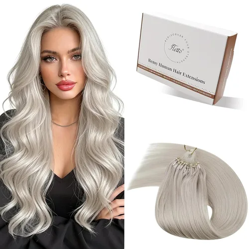 Vista 37 de 【Descuento】Hetto - Extensiones de cabello con cinta adhesiva, 40g, extensiones de cabello humano, color rubio ceniza oscuro degradado a rubio medio