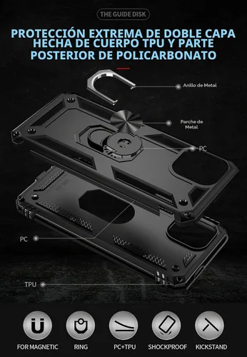 Vista 6 de Funda para Xiaomi Redmi A1/A2 con [2 unidades] Protector de pantalla de vidrio templado, para Redmi A1 / A2 Case Heavy Duty Armor [Grado Militar]