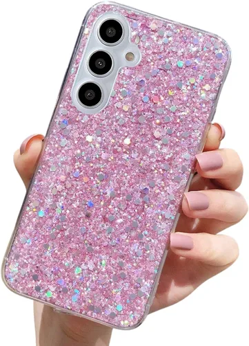 Vista 15 de YTanazing Funda para Samsung Galaxy S24 FE con purpurina, bonita funda con diamantes brillantes para mujeres y niñas, fundas de goma delgada a
