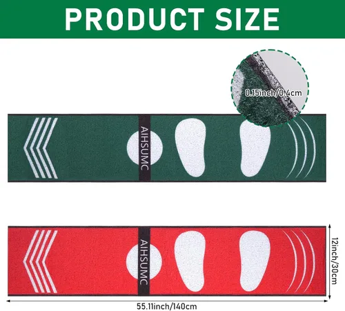 Vista 2 de Softball Pitching Mat with Strike Zone, Wear-Resistant Portable Training Mat for Batting Stance Practice, 54 x 12 Inch, Indoor & Outdoor Baseball