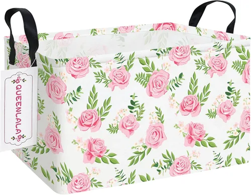 Vista 23 de QUEENLALA Cesta para la colada rectangular/Cesta para la ropa sucia plegable para habitación de niños, para organizar o almacenar, para juguetes