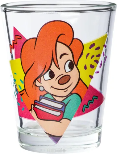 Vista 3 de Silver Buffalo Disney Una película Goofy - Juego de 4 mini vasos con personajes de Goofy, Max Goof, Roxanne y Bobby Zimuruski, 1.5 onzas
