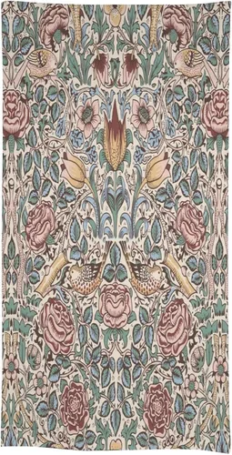 Vista 142 de Mantel Floral Retro de Pájaros, Diseño Original Bohemio William Morris Estampado Cubierta de Mesa para Hogar Picnic Fiesta Comedor Cocina William