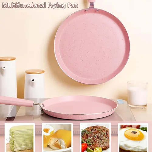 Vista 3 de JUSTUP Juego de sartenes antiadherentes, juego de 3 ollas y sartenes antiadherentes, juegos de utensilios de cocina rosa con revestimiento