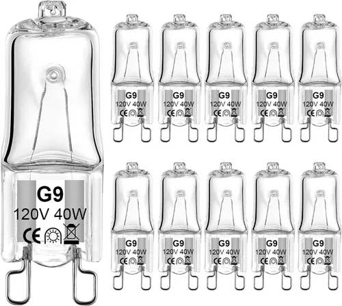 Vista 9 de Bombilla halógena G9 de 25 W, 120 voltios, regulable, tipo T4 JCD, base bi-pin para candelabros, colgantes, luces de gabinete, reemplazo de luces