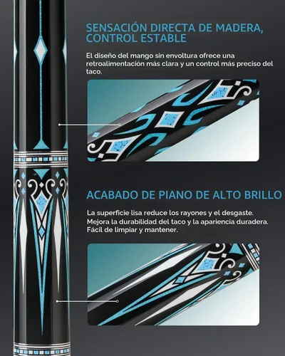 Vista 7 de KONLLEN 1.0 and 2.0 Carbon Pool Cue Series 1.0 Blue Smooth Grip