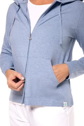 Vista 14 de Sudadera con capucha para la costa, de Coolibar, para mujer, UPF 50+, protege del sol