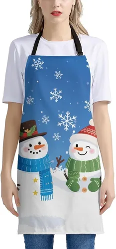 Vista 95 de Dreaweet Delantal de cocina unisex con cuello ajustable de Navidad